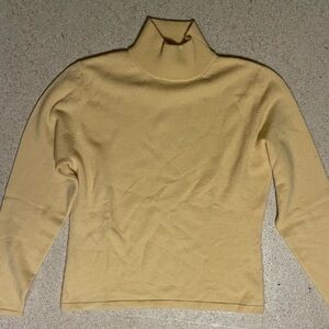 Country Shop 100% Cashmere Yellow Turtleneck Sweater Size M